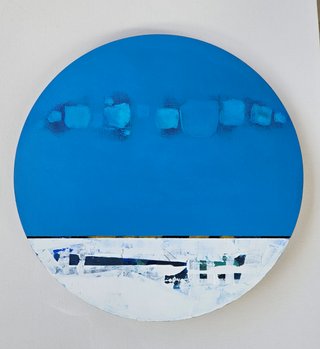 CIRCLING MARSHMALLOW SKIES 12X12" $350 (on birch wood panel, unframed)