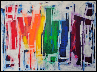 LIFE IS ABOUT THE RAINBOWS NOT THE STORMS 36X48 $2800 Blue Crow Gallery