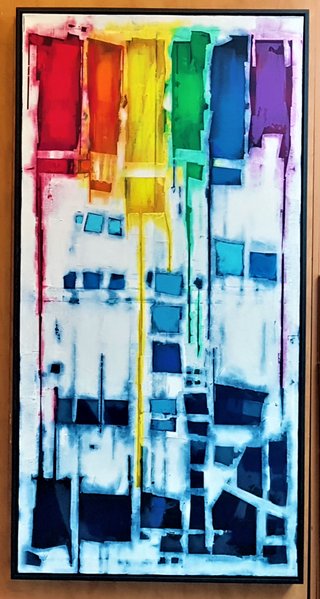 THE BIGGER THE STORM THE BIGGER THE RAINBOW 30X60"
