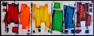 RAINBOW STASH  16X40"  $1100 (Includes black frame)