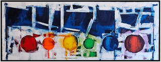 SPREAD THE JOY AROUND 16X40" $1100 (Includes black frame)