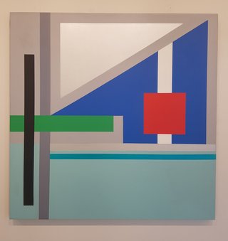 DIVING INTO THE POOL IN MY RED BATHING SUIT (The Fall) 30x30" $1400
