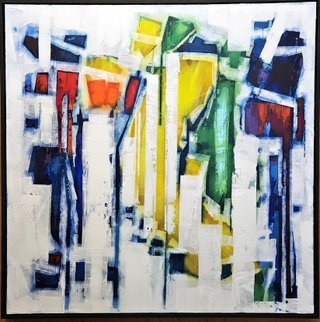 SPRING IS IN THE AIR  40X40"    $2500 (includes black floating frame)