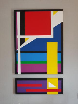 IN THE SPOTLIGHT  36X58"  Diptych on wood Panel  $2600