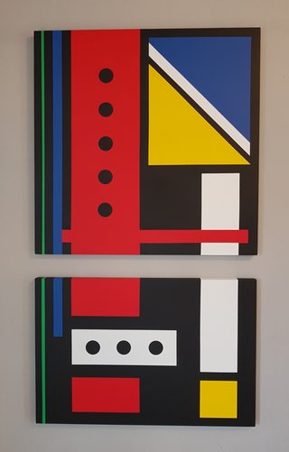 LEGO LOVE 36X60"  Diptych on wood panel  $2600